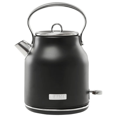 Haden 1.7L Stainless Steel Body Retro Electric Kettle, Black/Chrome (Open Box)