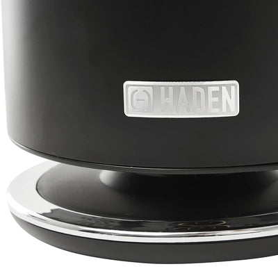 Haden Heritage 1.7L Stainless Steel Body Retro Electric Kettle, Black/Chrome