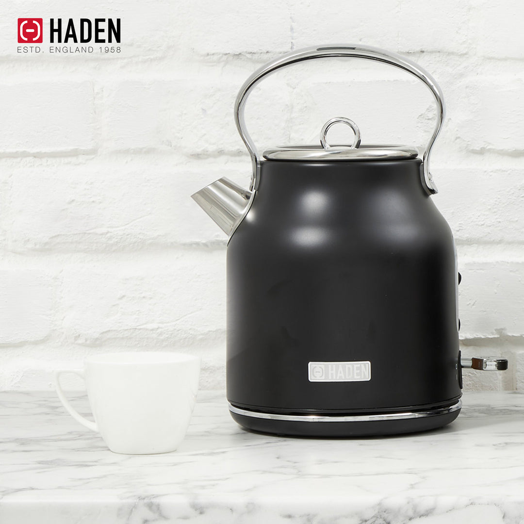 Haden Heritage 1.7L Stainless Steel Body Electric Kettle, Black/Chrome (Used)