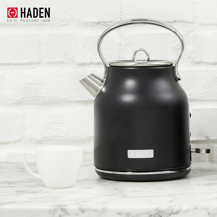 Haden Heritage 1.7L Stainless Steel Body Electric Kettle, Black/Chrome (Used)