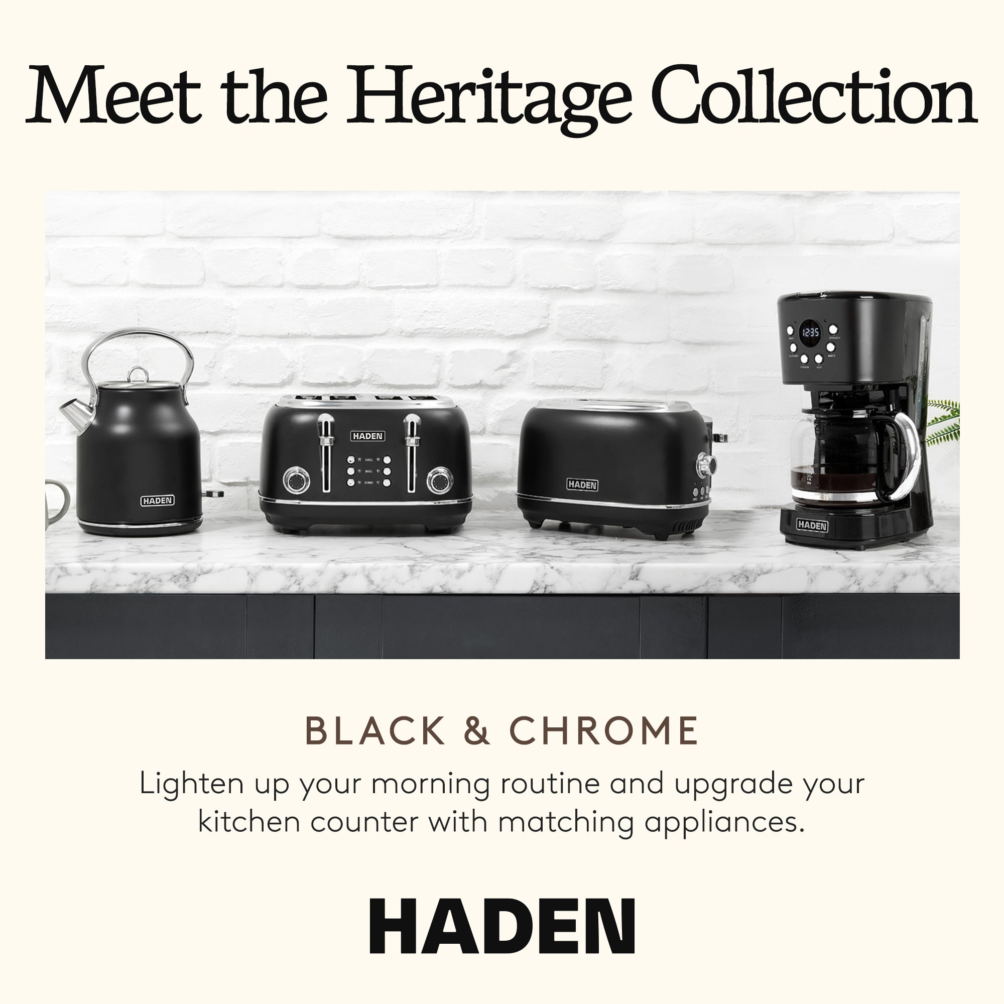Haden Heritage 2 Slice Wide Slot Toaster w/Crumb Tray, Black/Chrome (Used) - VMInnovations