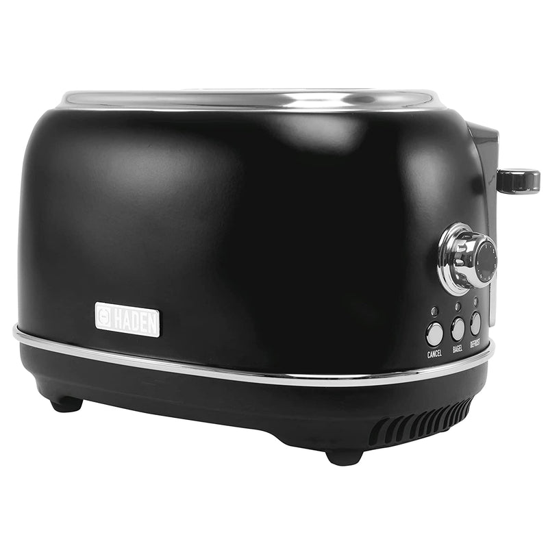 Haden Heritage 2 Slice Wide Slot Toaster w/Crumb Tray, Black/Chrome (Used)