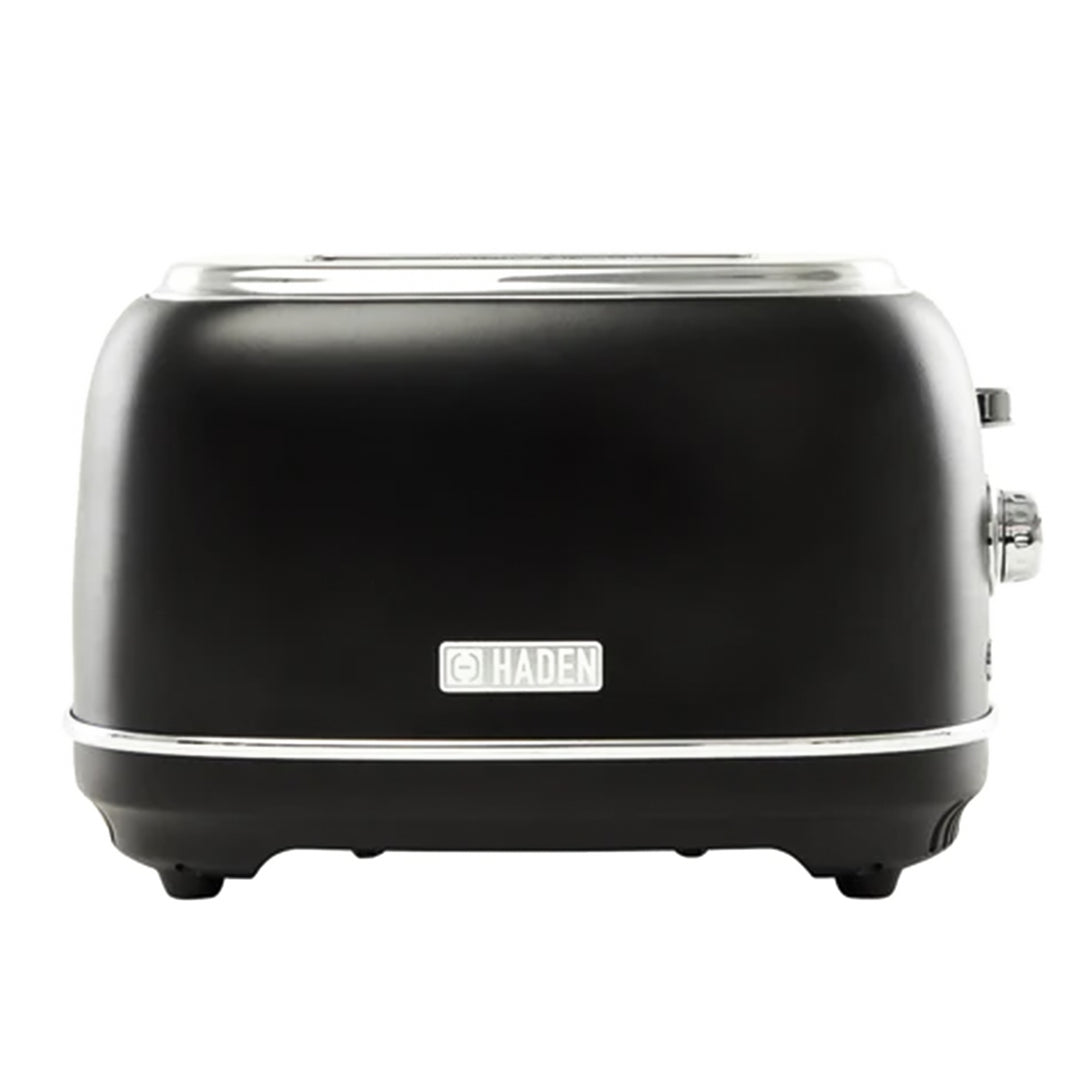 Haden Heritage 2 Slice Wide Slot Toaster w/Crumb Tray, Black/Chrome (Open Box)