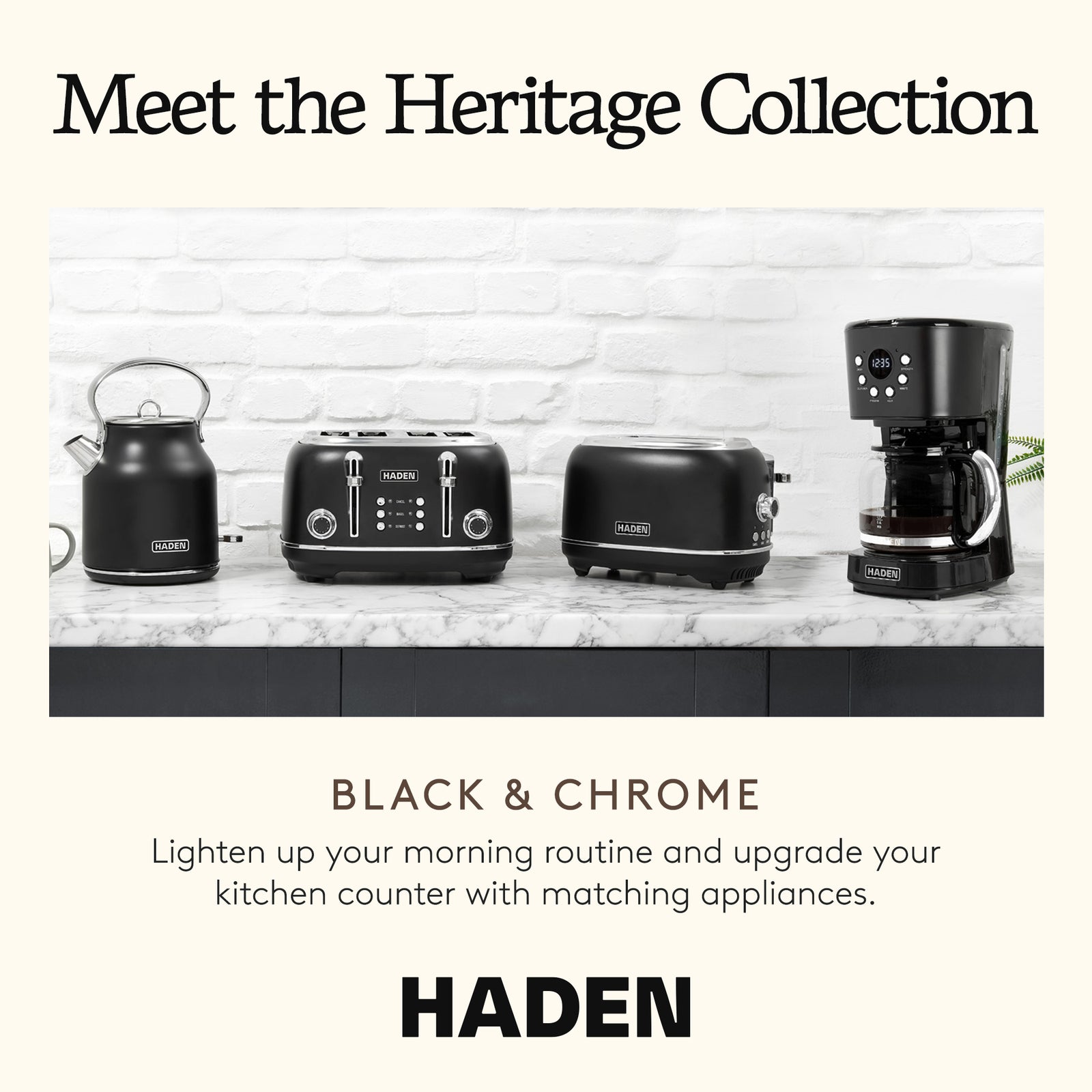 Haden Heritage 4 Slice Slot Toaster w/ Removable Crumb Tray, Black/Chrome(Used) - VMInnovations