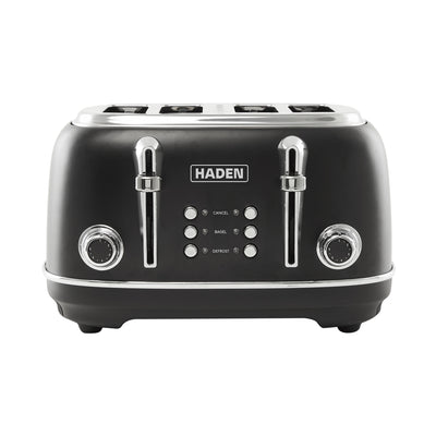 Haden Heritage 4 Slice Slot Toaster w/ Removable Crumb Tray, Black/Chrome(Used) - VMInnovations