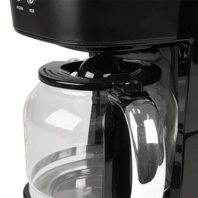 Haden Heritage 12 Cup Programmable Retro Coffee Maker Machine, Black/Chrome