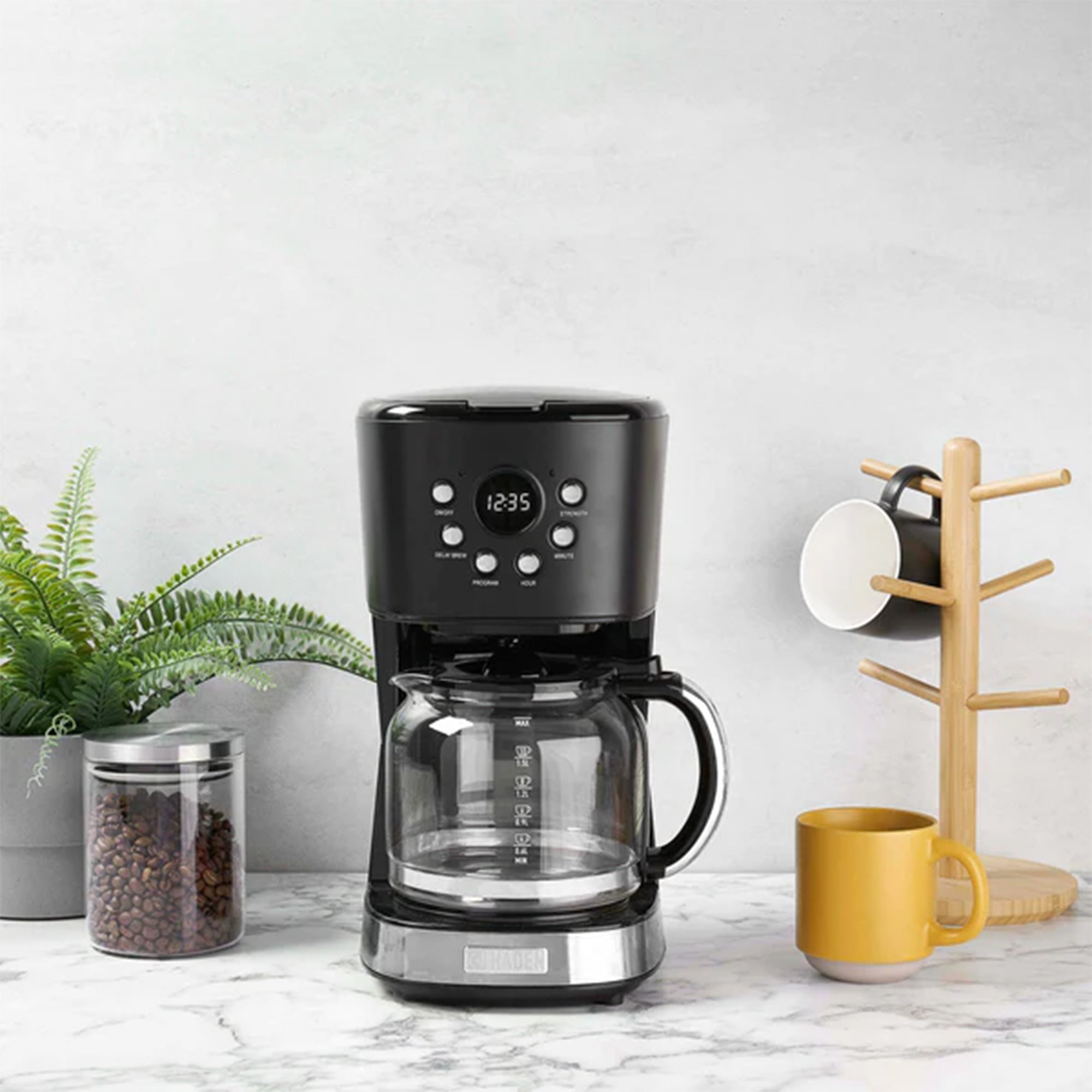 Haden Heritage 12 Cup Programmable Retro Coffee Maker Machine,Black/Chrome(Used) - VMInnovations