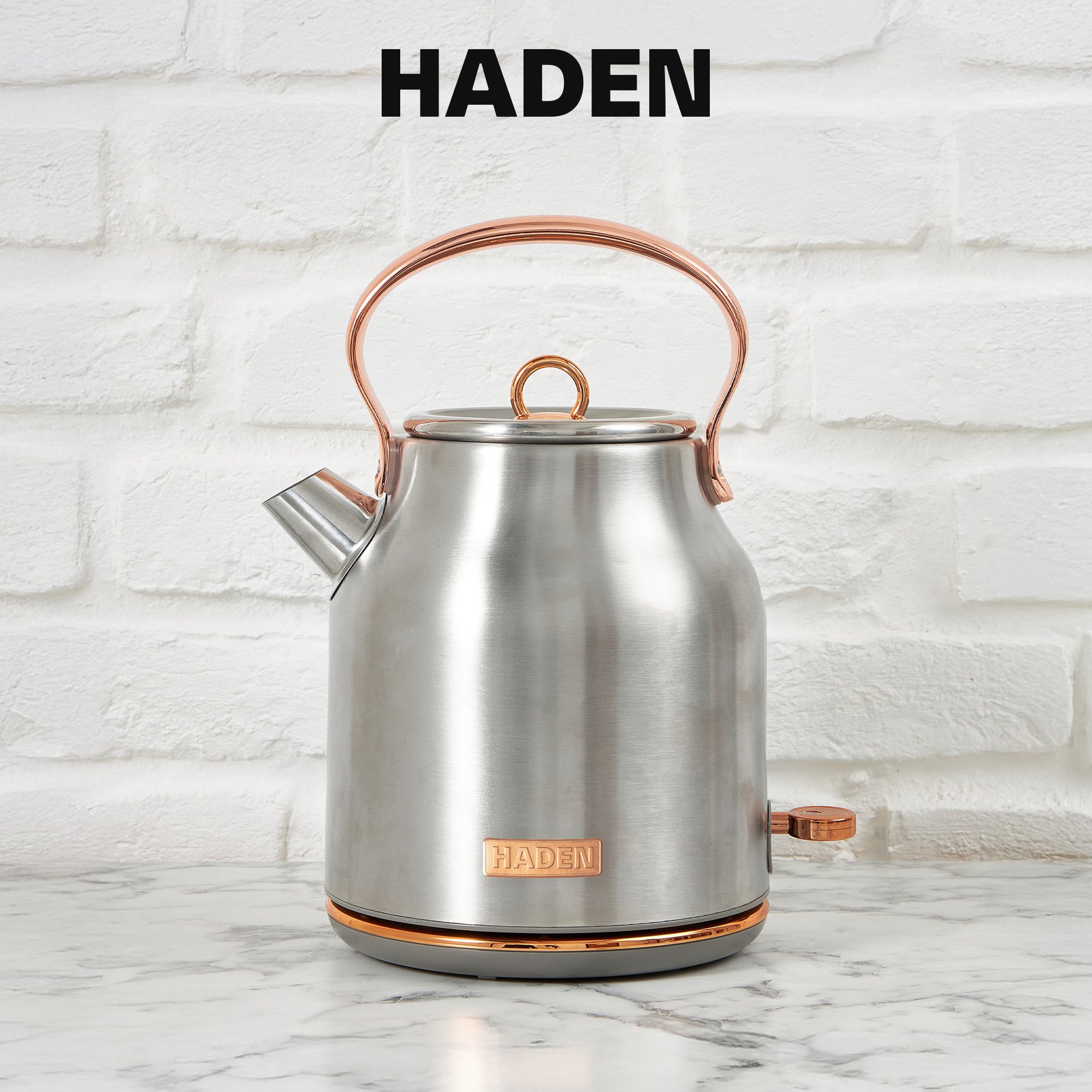 Haden Heritage 1.7L Stainless Steel Retro Electric Kettle, Steel/Copper(OpenBox) - VMInnovations