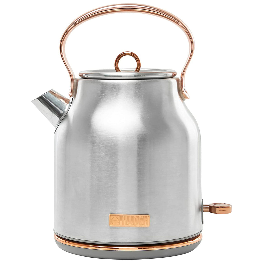 Haden 1.7 Liter Stainless Steel Electric Water Kettle, Steel & Copper(For Parts)