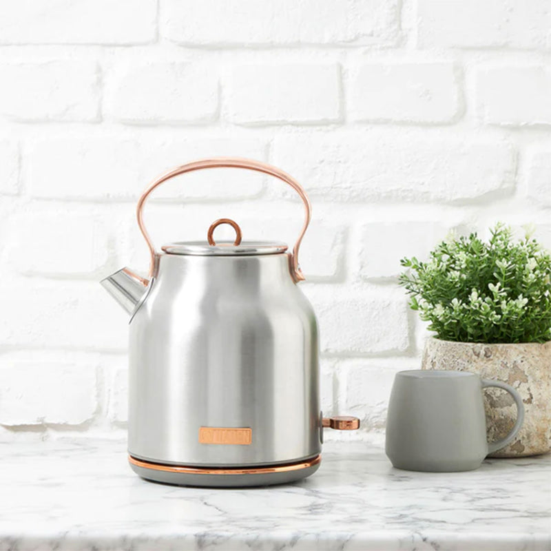 Haden Heritage 1.7L Stainless Steel Retro Electric Kettle, Steel/Copper (Used)