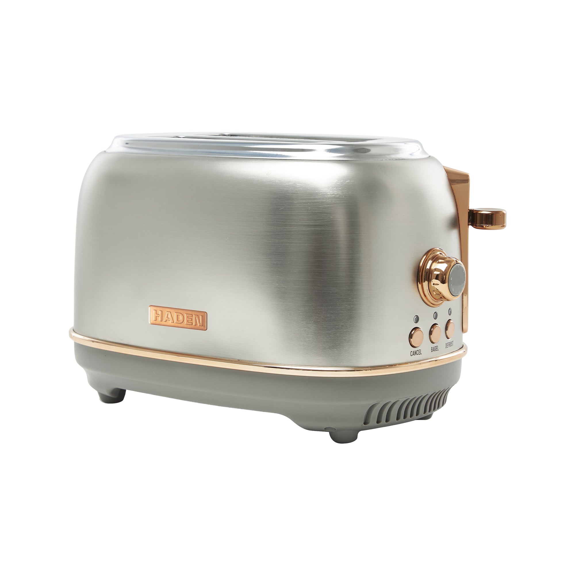 Haden 2 Slice Wide Slot Toaster w/Removable Crumb Tray, Steel/Copper(Open Box) - VMInnovations
