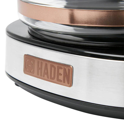 Haden Heritage 12 Cup Programmable Retro Coffee Maker Machine, Steel/Copper