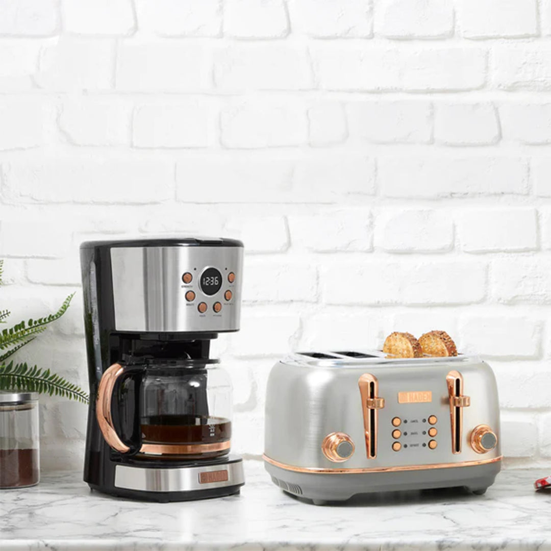 Haden Heritage 12 Cup Retro Coffee Maker Machine, Steel/Copper (Used) - VMInnovations