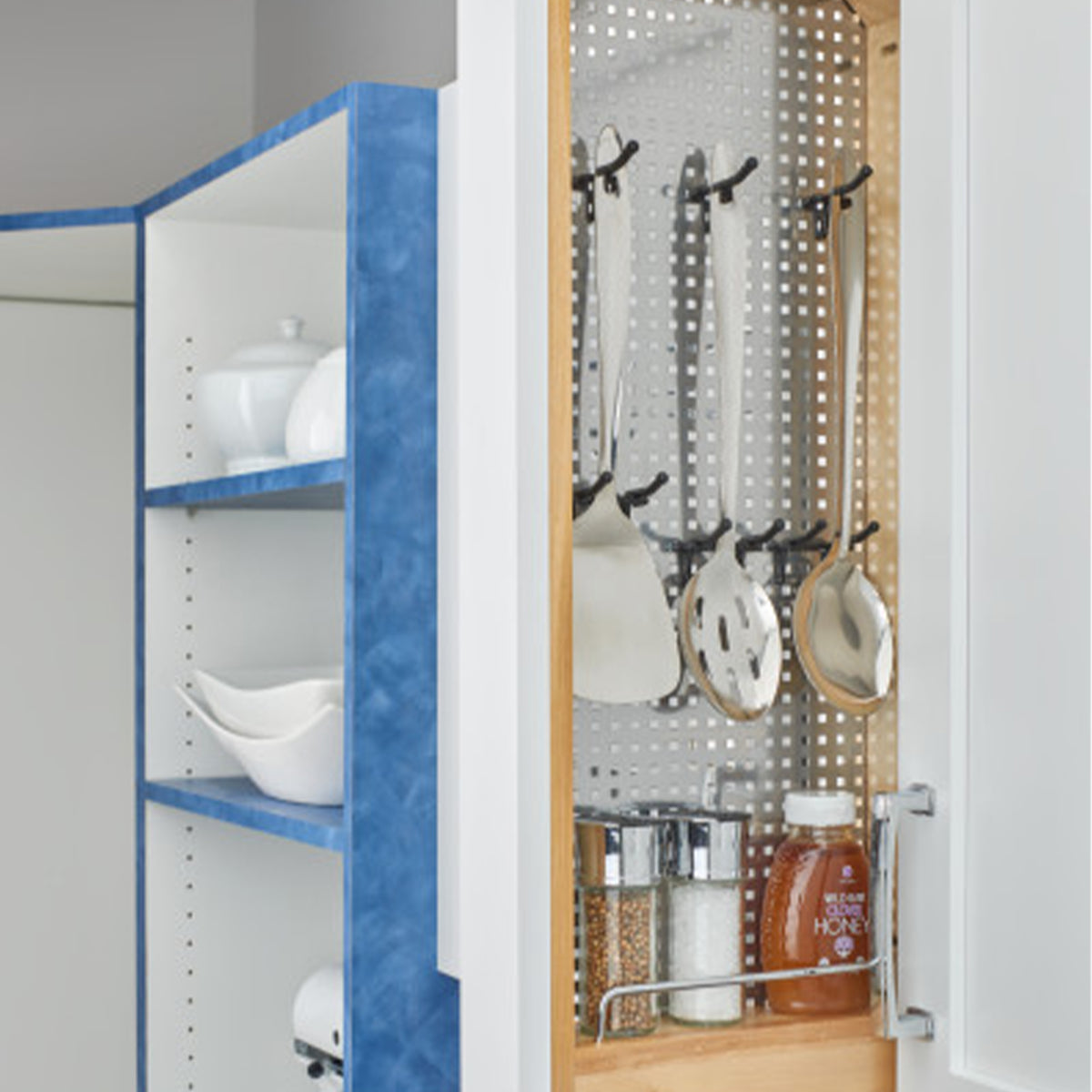 Rev-A-Shelf Pull Out Steel & Wood Wall Filler, Natural Maple, 434-WF-3SS