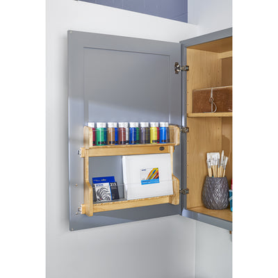 Rev-A-Shelf 21" In Door Mount Vanity 2-Tier Storage Rack Natural Maple, 4VR-21-1 - VMInnovations