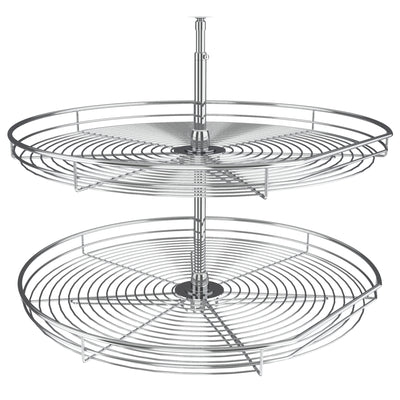 Rev-A-Shelf 32" Lazy Susan D-Shaped for Corner Cabinet Two-Tier, Steel, 527-32 - VMInnovations