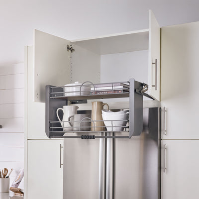 Rev-A-Shelf 24" Kitchen Pull-Down Wall Cabinet Shelf System, Gray, 5PD-24FOG