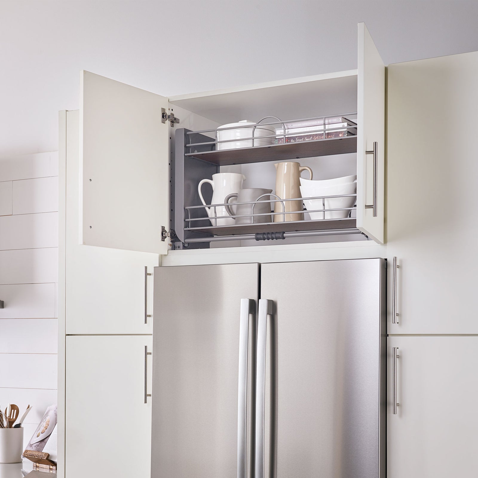 Rev-A-Shelf 36" Kitchen Pulldown Wall Cabinet Shelf System, Gray, 5PD-36FOG - VMInnovations