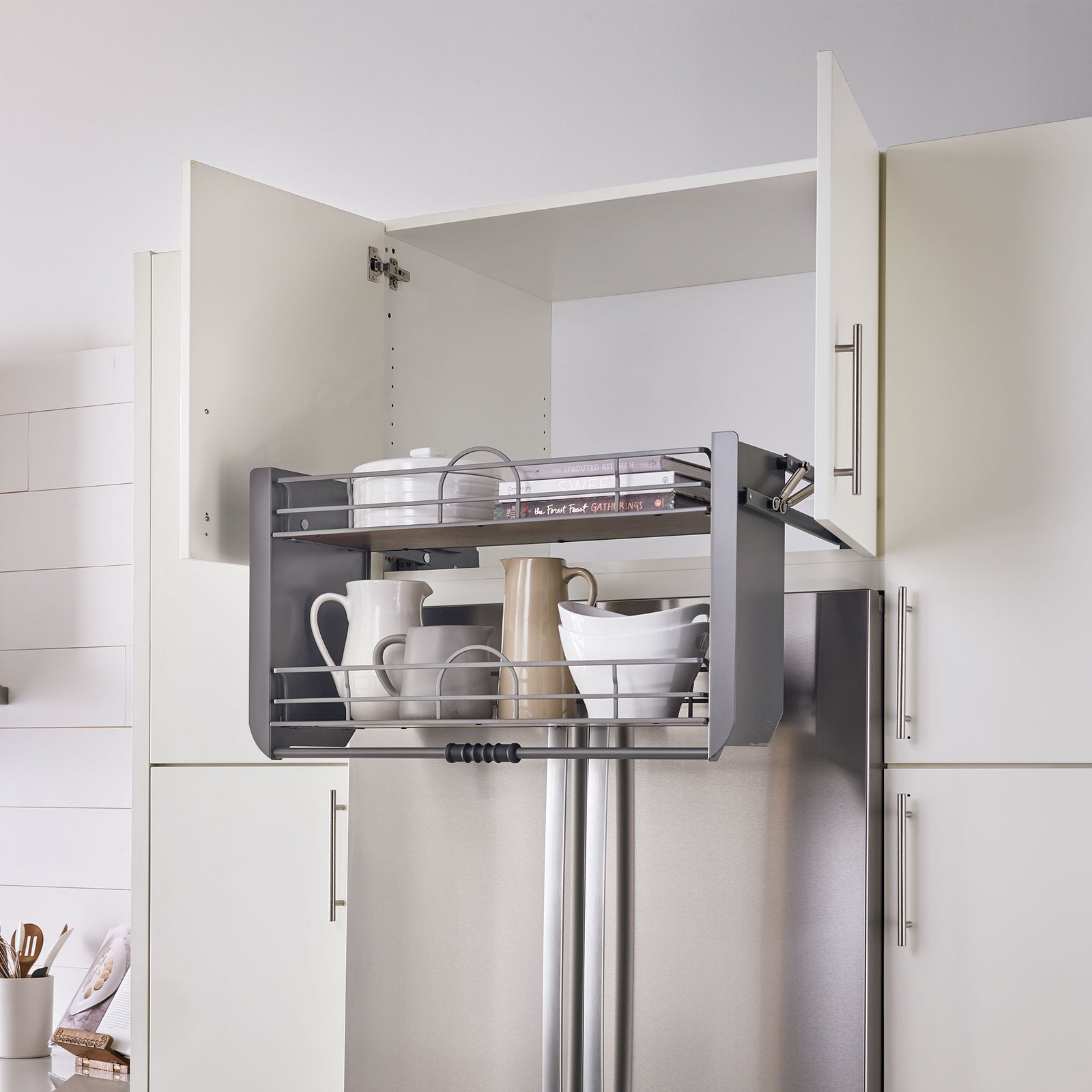 Rev-A-Shelf 36" Kitchen Pulldown Wall Cabinet Shelf System, Gray, 5PD-36FOG - VMInnovations
