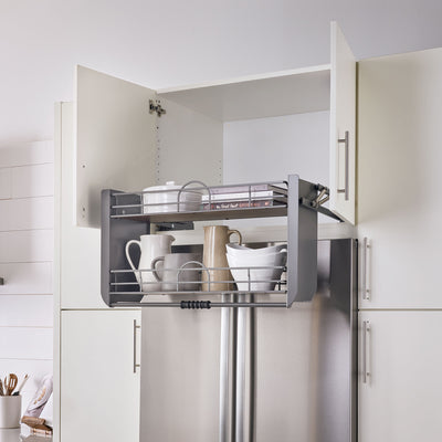 Rev-A-Shelf 36" Kitchen Pulldown Wall Cabinet Shelf System, Gray, 5PD-36FOG