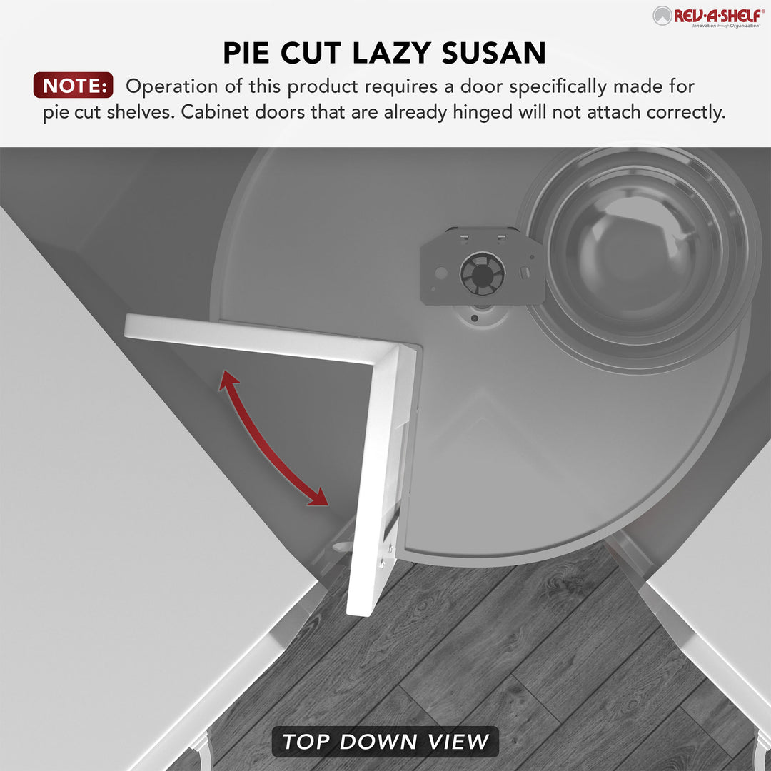 Rev-A-Shelf 18'' Lazy Susan Pie-Cut Polymer Two-Shelf, White, LD-2942-18-11-1