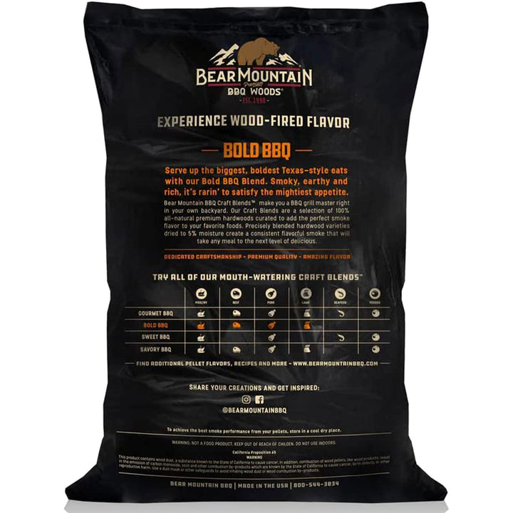 Bear Mountain BBQ Hardwood Bold Craft Blends Grill Smoker Pellets, 20 Pounds - VMInnovations