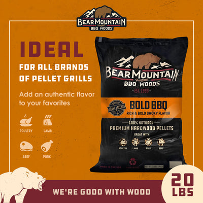 Bear Mountain BBQ Hardwood Bold Craft Blends Grill Smoker Pellets, 20 Pounds - VMInnovations