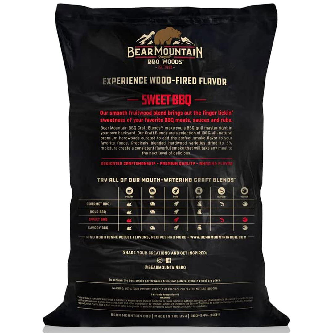 Bear Mountain BBQ Hardwood Sweet Craft Blends Grill Smoker Pellets, 20 Pounds