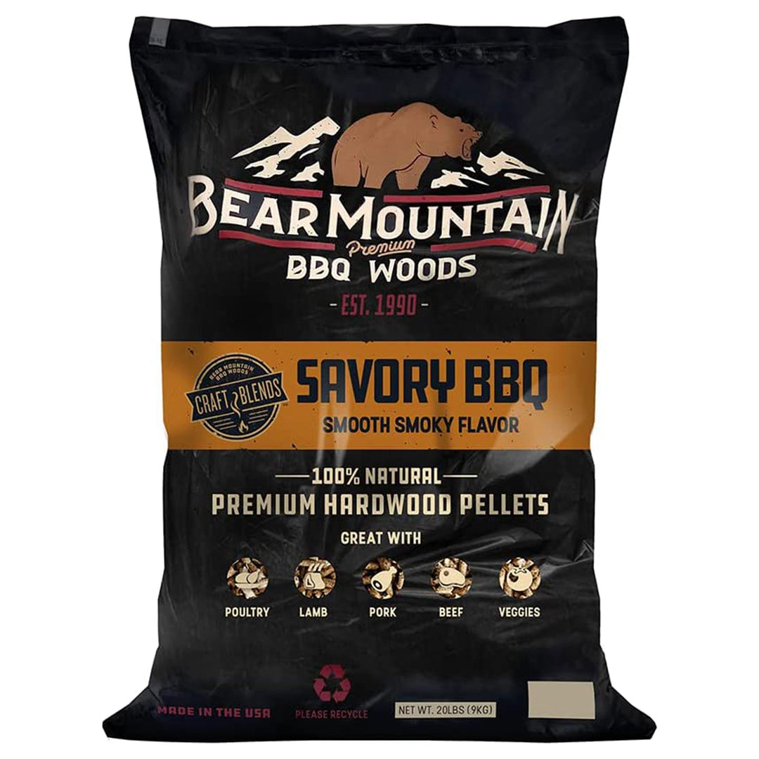 Bear Mountain BBQ Hardwood Savory Craft Blends Grill Smoker Pellets, 20 Pounds - VMInnovations