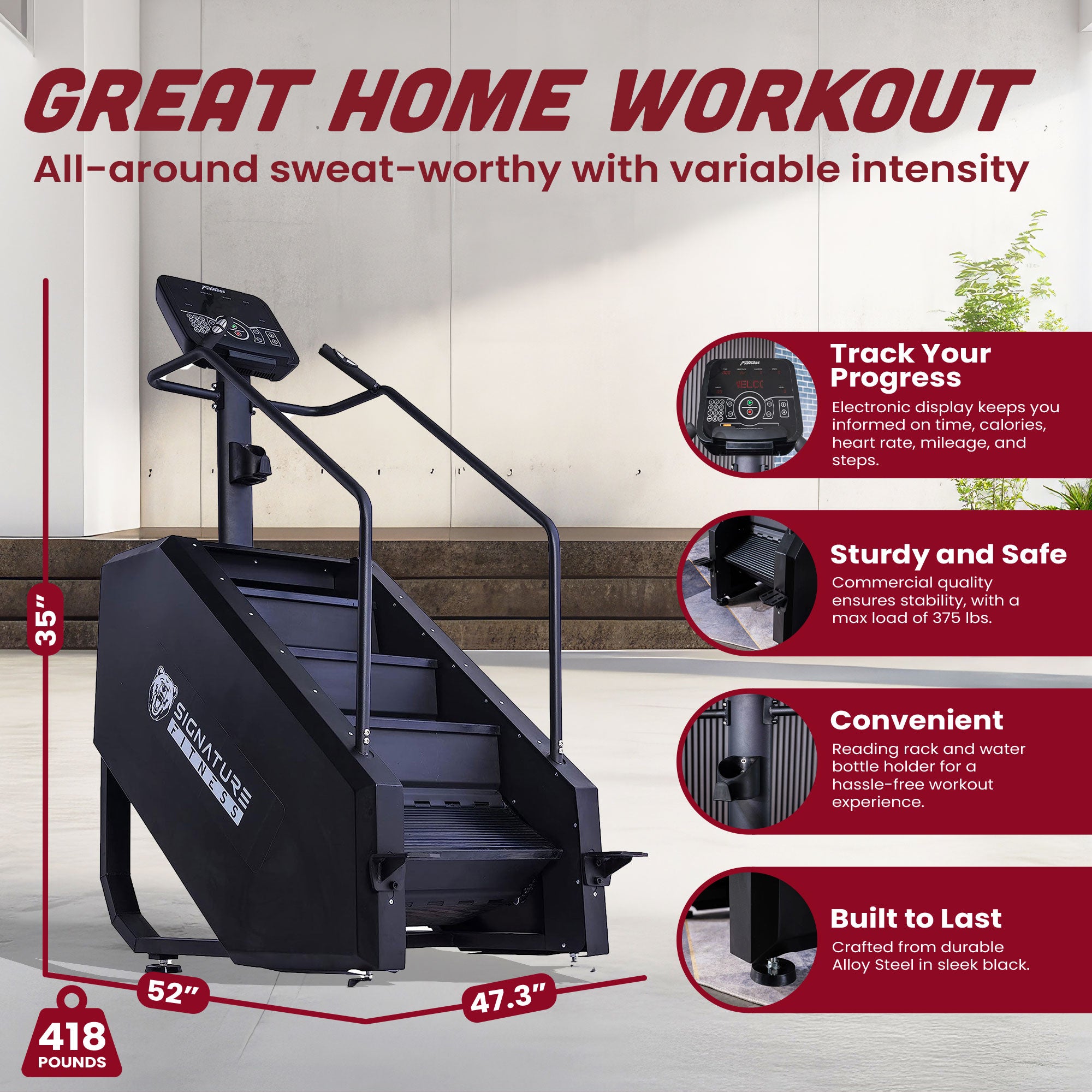 Signature Fitness Continuous Climber Gym Equipment Stair Stepper (For Parts)