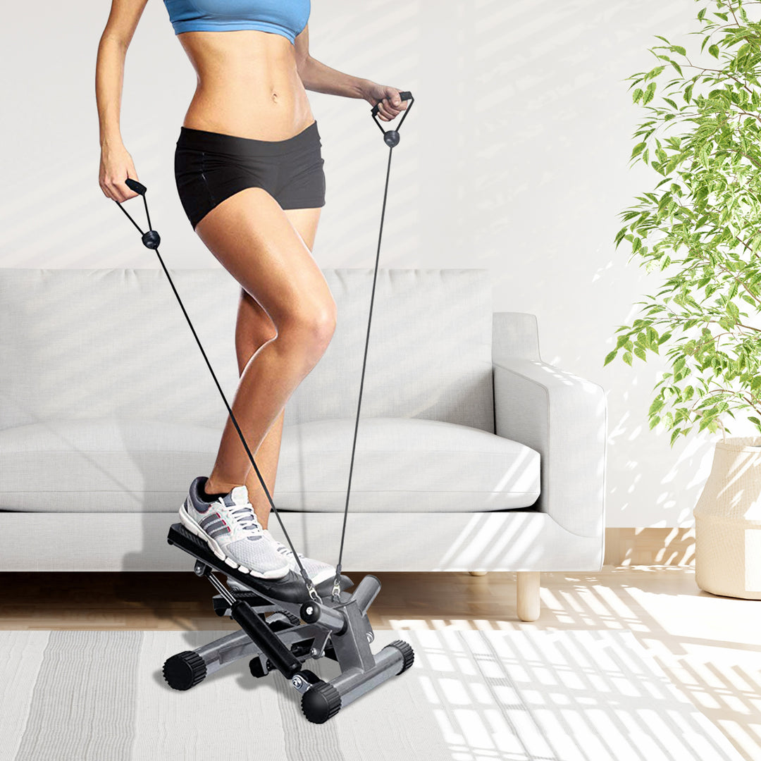 BalanceFrom Fitness Adjustable Mini Stepper with LCD Monitor & Resistance Bands