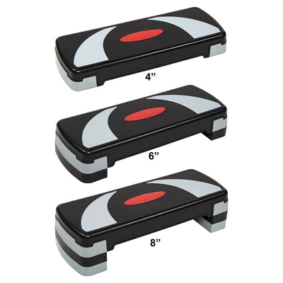 BalanceFrom Adjustable Workout Aerobic StepPlatform Trainer Gray/Black(Open Box) - VMInnovations
