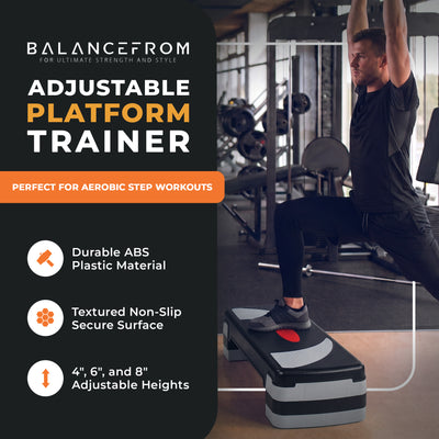 BalanceFrom Adjustable Workout Aerobic StepPlatform Trainer Gray/Black(Open Box)