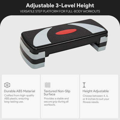 BalanceFrom Adjustable Workout Aerobic StepPlatform Trainer Gray/Black(Open Box) - VMInnovations
