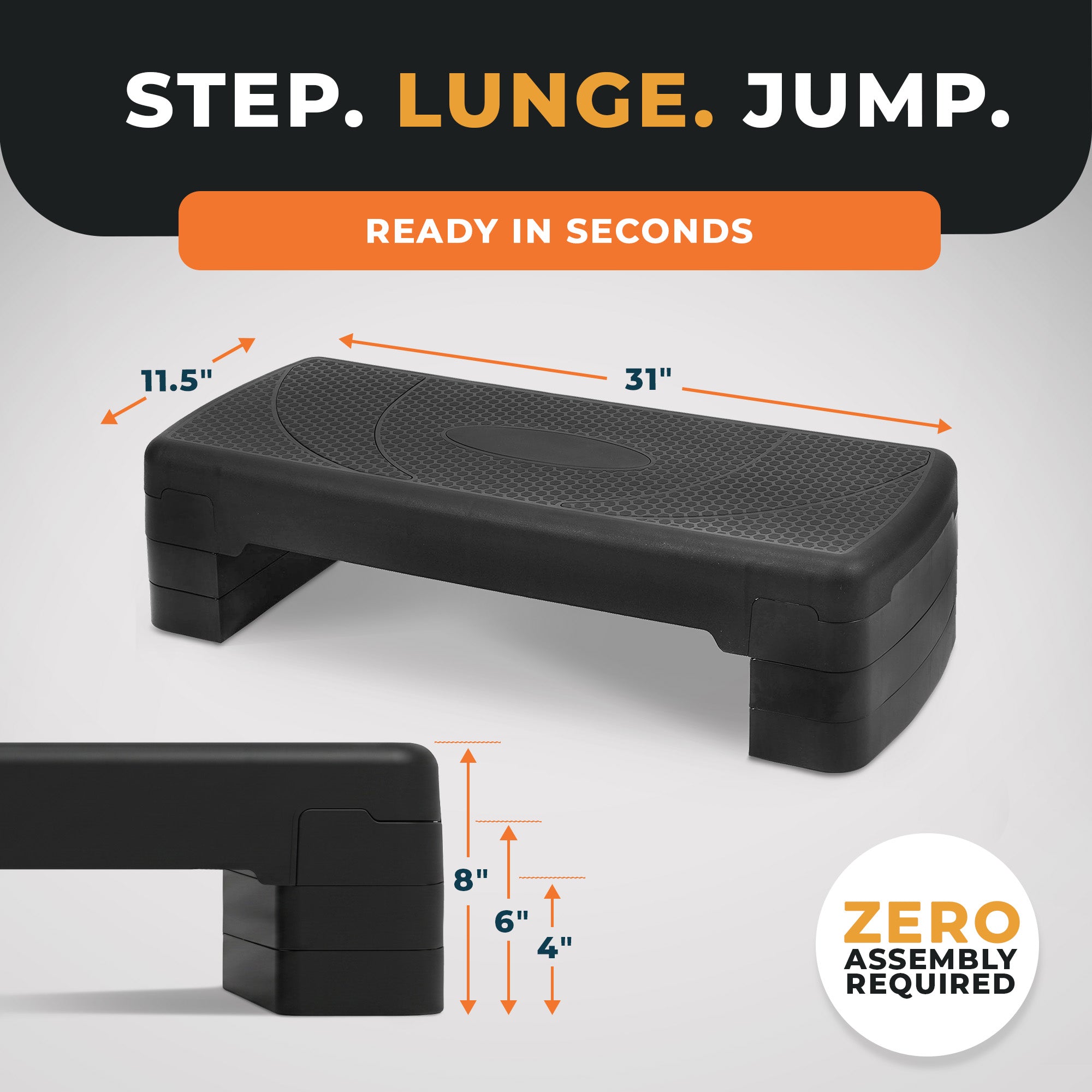 BalanceFrom Fitness Adjustable Workout Aerobic Step Platform Trainer w/Raisers