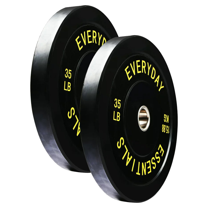 BalanceFrom Everyday Essentials 35 Pound Olympic Weight Plate, 1 Pair, Black