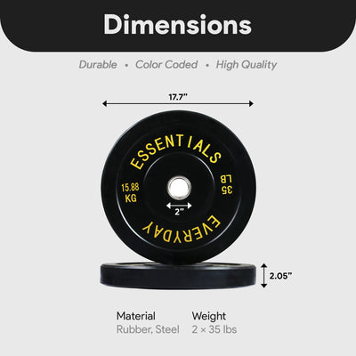BalanceFrom Everyday Essentials 35lb Olympic Weight Plate, Pair, Black(Open Box) - VMInnovations