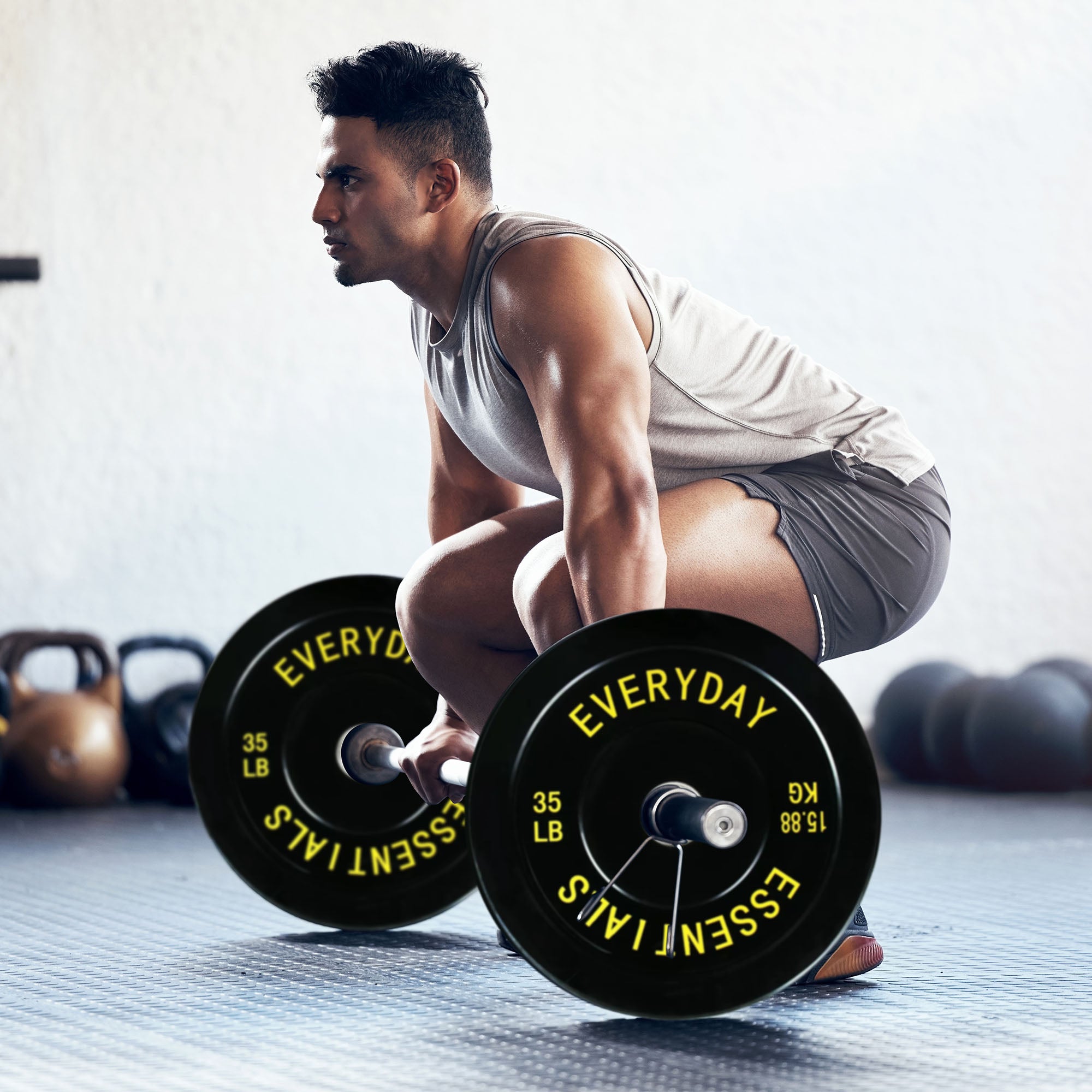 BalanceFrom Everyday Essentials 35lb Olympic Weight Plate, Pair, Black(Open Box) - VMInnovations