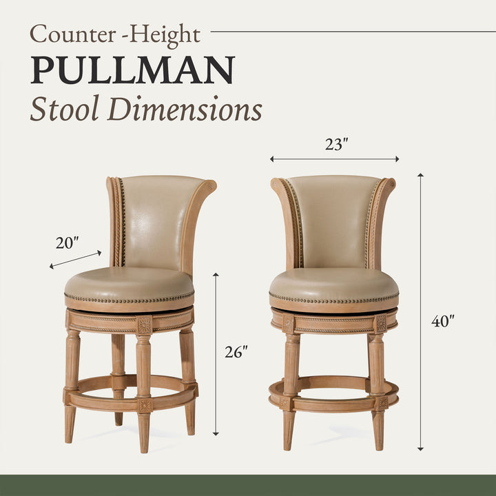 Maven Lane Stool in Weathered Oak Finish w/ Avanti Bone Vegan Leather (Used) - VMInnovations