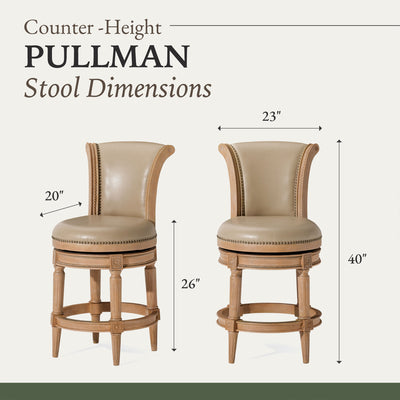 Maven Lane Pullman Weathered Oak Finish w/ Avanti Bone Vegan Leather (Open Box) - VMInnovations