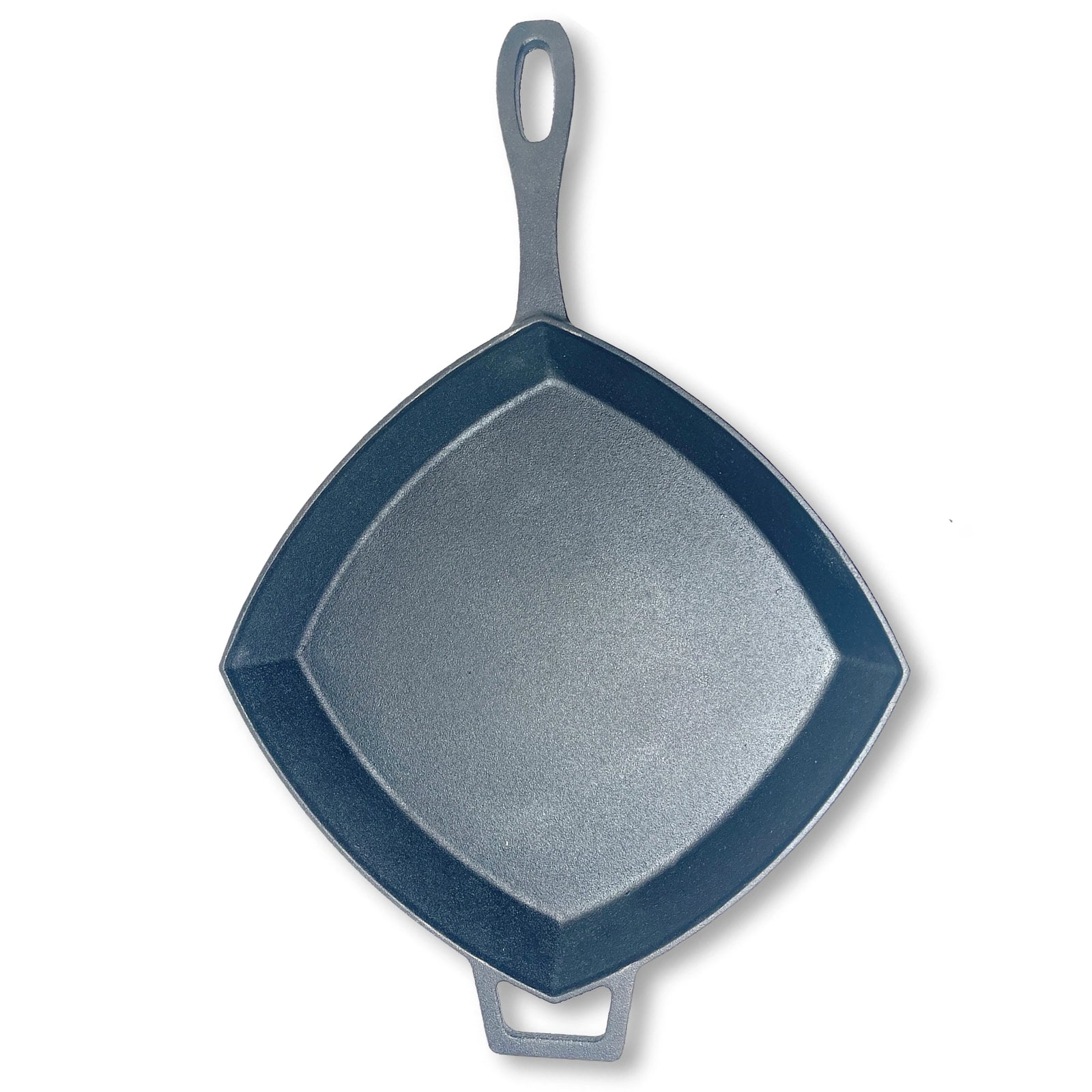 Bayou Classic 12 Inch Square Cast Iron Cooking Skillet Pan with Helper Handle - VMInnovations
