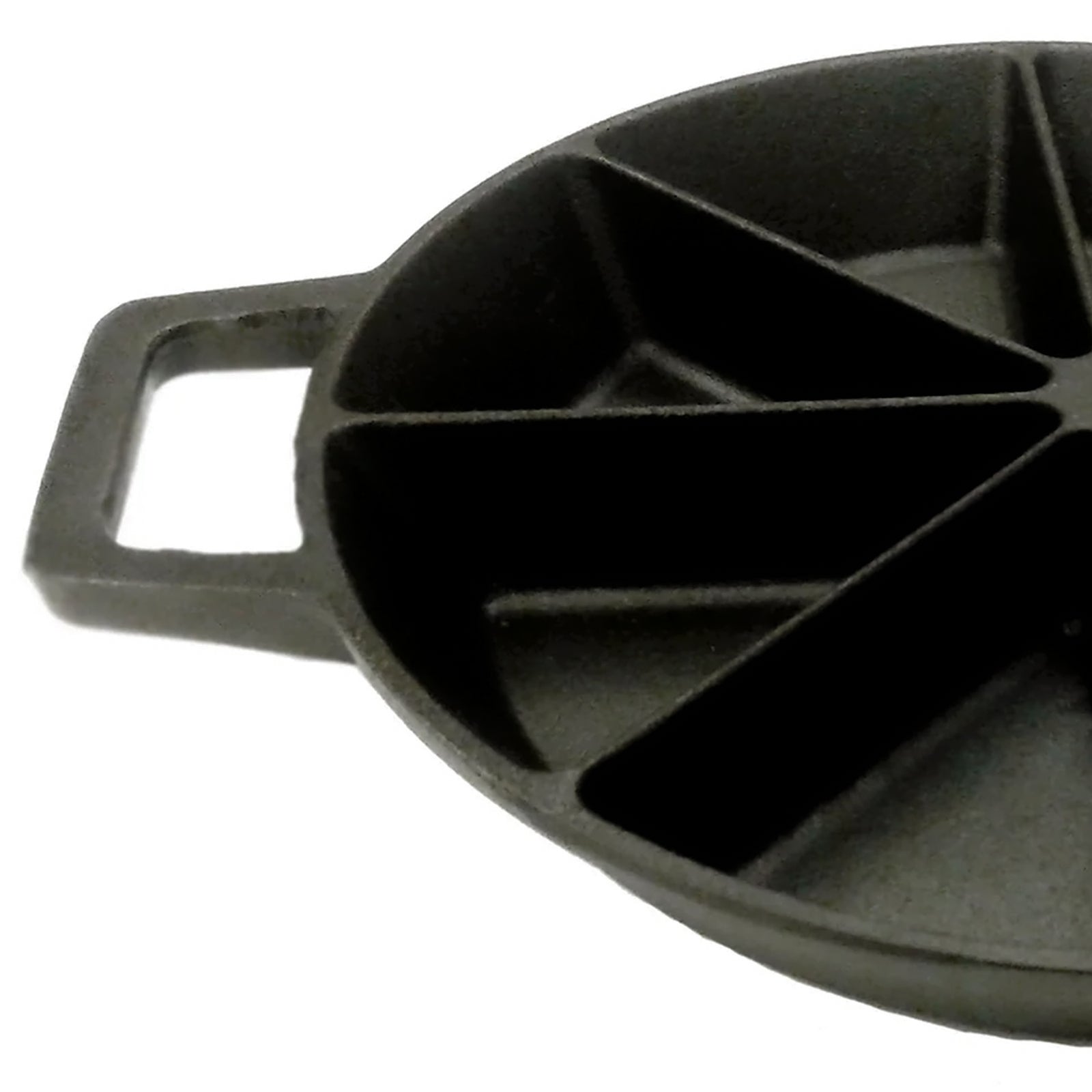 Bayou Classic 10" Round Cast Iron Wedge Cornbread Skillet Pan with Loop Handles - VMInnovations
