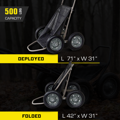 Hawk Crawler 500 Lb. Capacity Foldable Deer Game Cart, Flat Dark Earth (Used) - VMInnovations