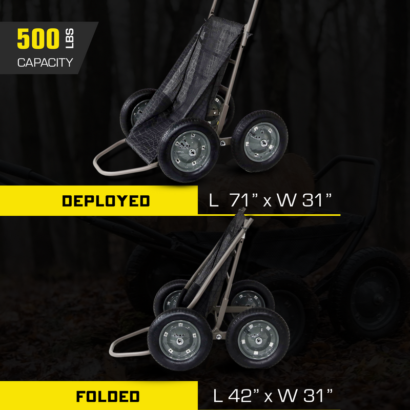 Hawk Crawler 500 Lb. Capacity Foldable Multi Use Deer Game Cart, Flat Dark Earth