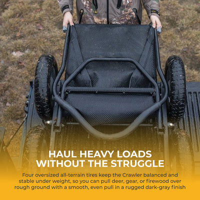 Hawk Crawler Multi-Use Folding Cart, Hunting Cart w/ 500lb Capacity, Dark Gray