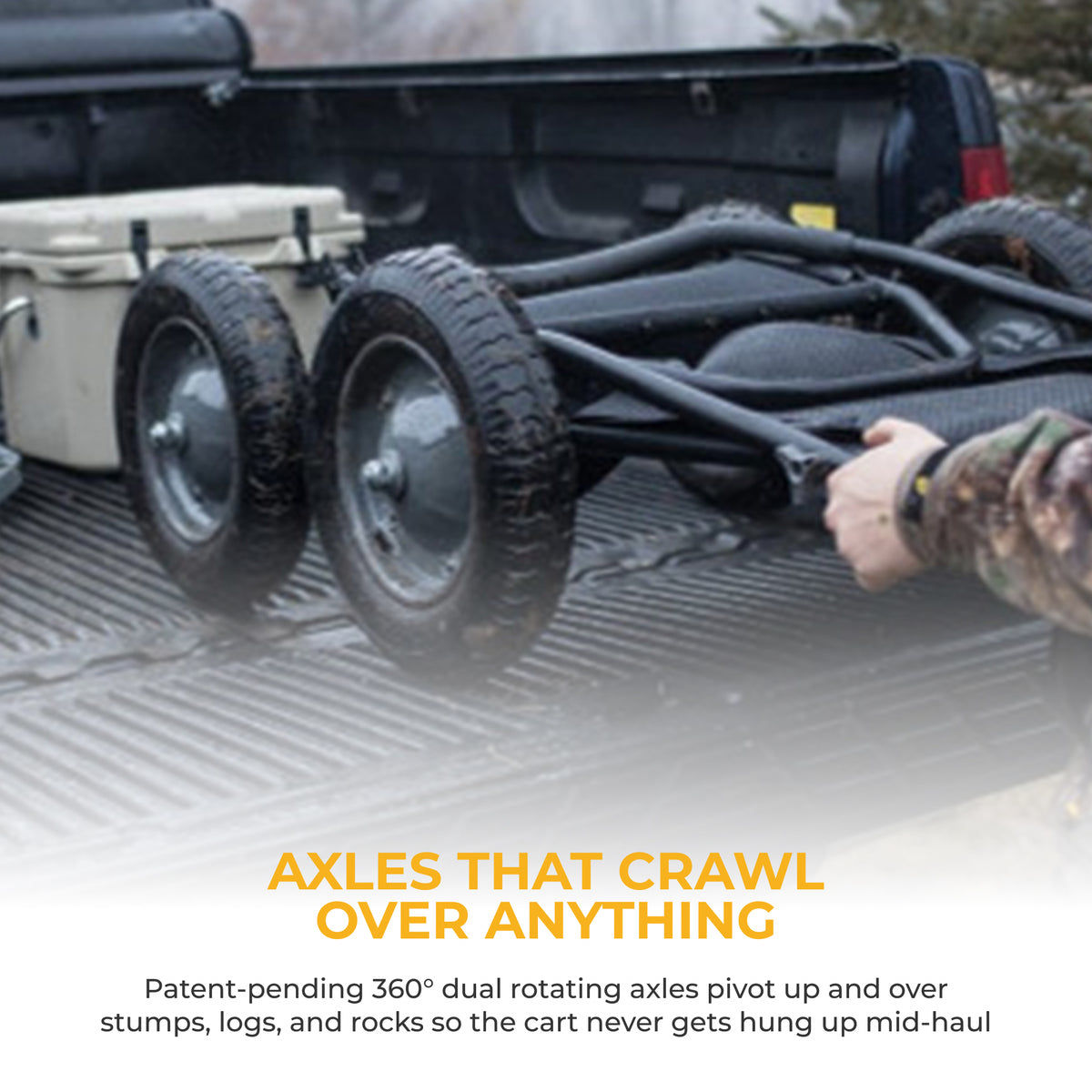 Hawk Crawler Multi-Use Folding Cart, Hunting Cart w/ 500lb Capacity, Dark Gray