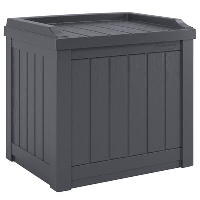 Suncast SS601C 22 Gallon Patio Small Deck Box w/ Storage Seat,Cyberspace (Used)