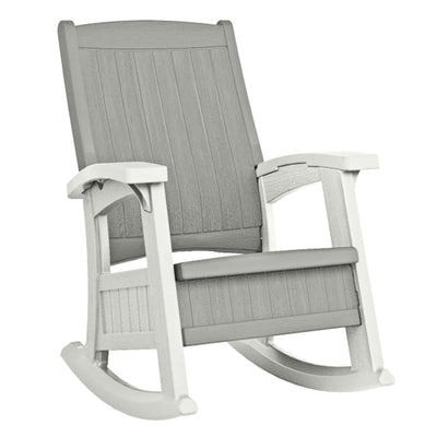 Suncast Outdoor Portable Patio Rocking Chair w/ Seat Storage, Dove Gray (4 Pack) - VMInnovations