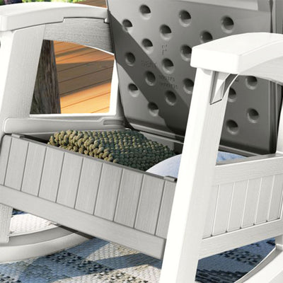 Suncast Outdoor Portable Patio Rocking Chair w/ Seat Storage, Dove Gray (4 Pack) - VMInnovations