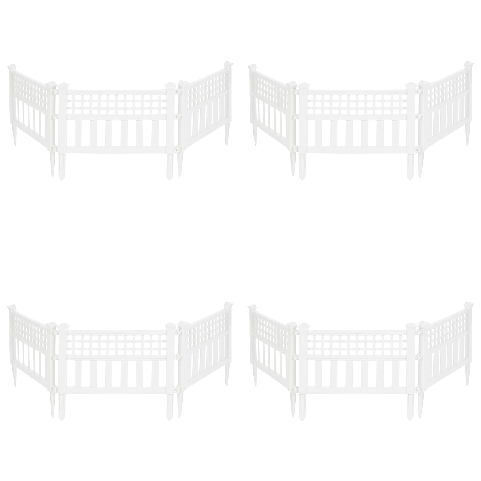Suncast Grand View 14.5 x 24 Inch Yard Garden Border Fence Panel, White (4 Pack) - VMInnovations